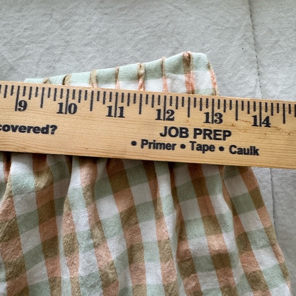 C&A Women's Checkered Pajama Set Good Night Cotton Blend Beige Green Peach  SZ M - Picture 6 of 10